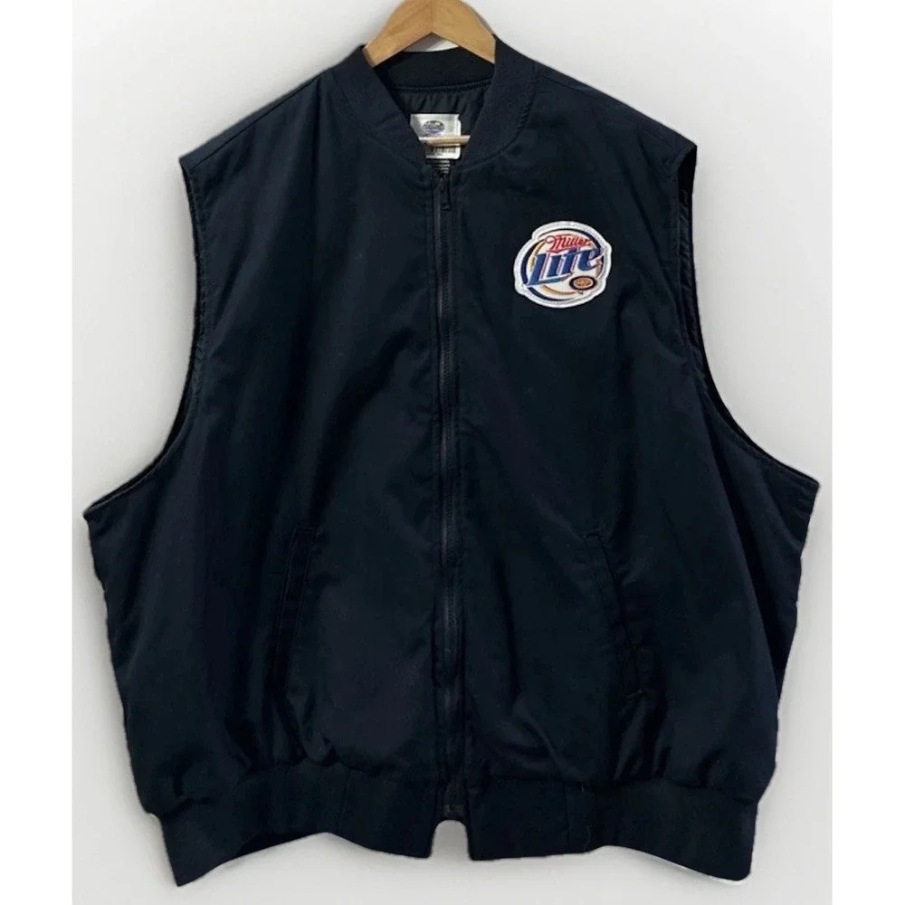 Mens Miller Lite Beer Delivery Guy Vest Sleeveless Full Zip 3M Thinsulate Sz 3XL